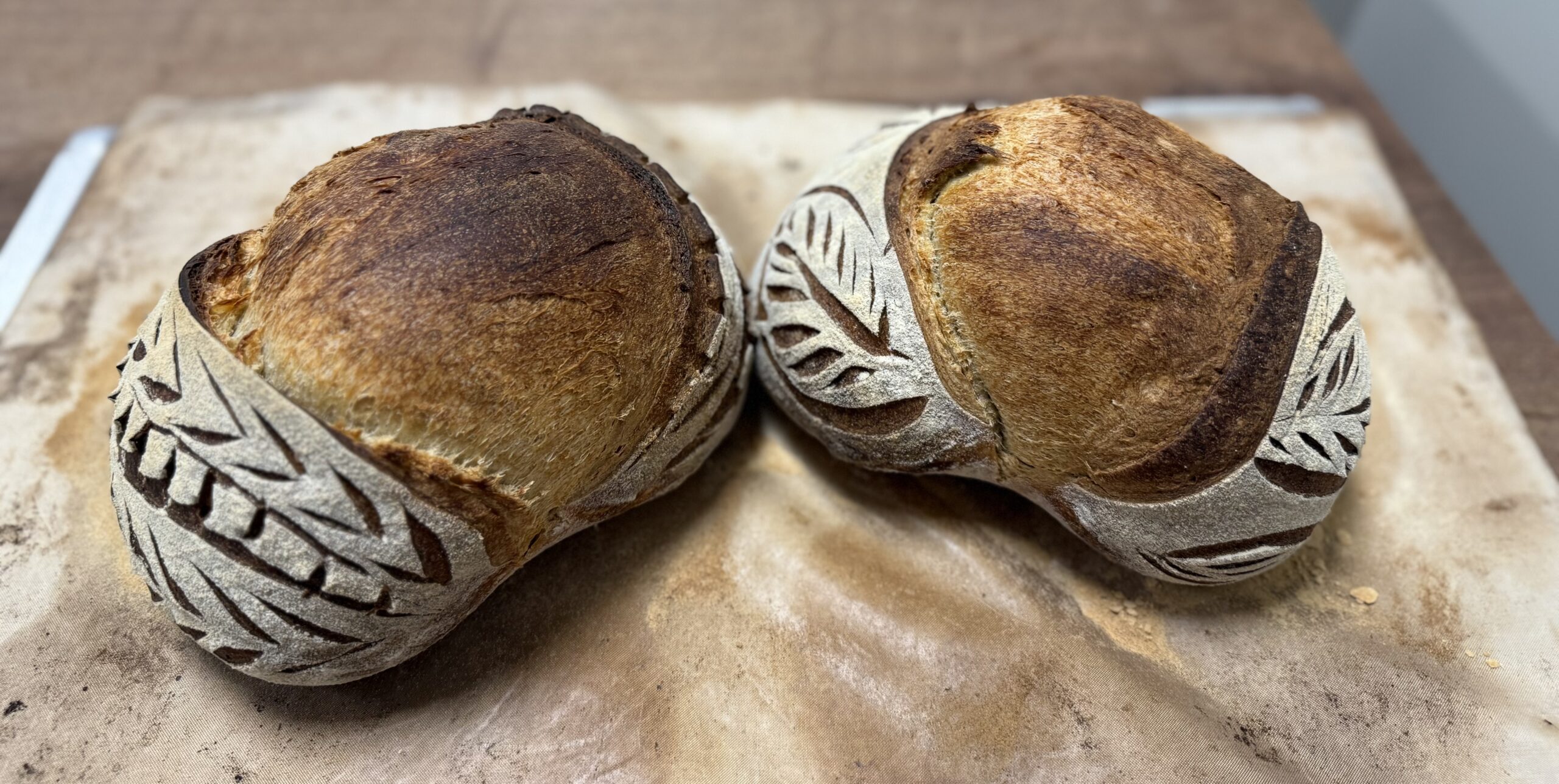 Two loaves of bread for a background