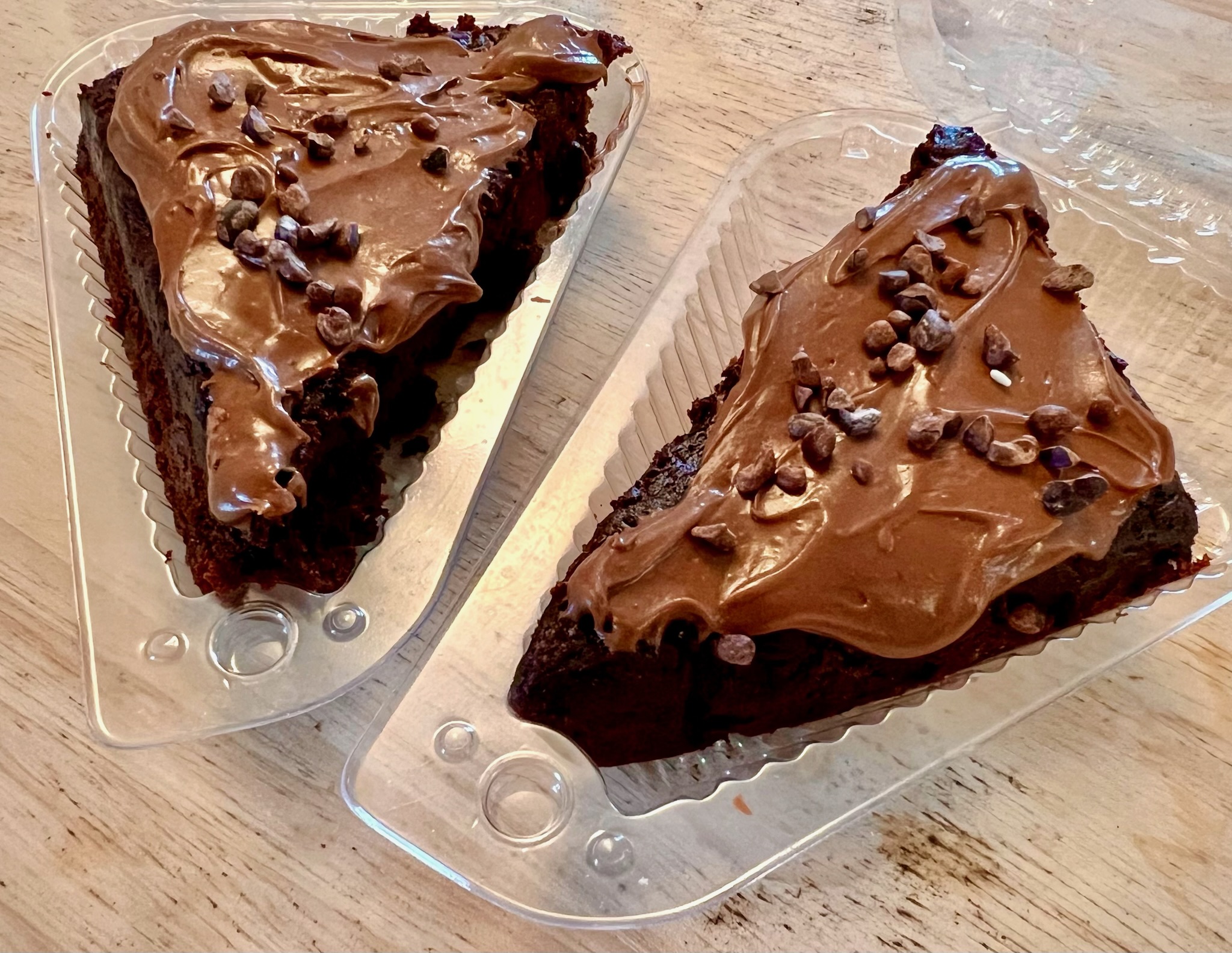 Chocolate cake slices