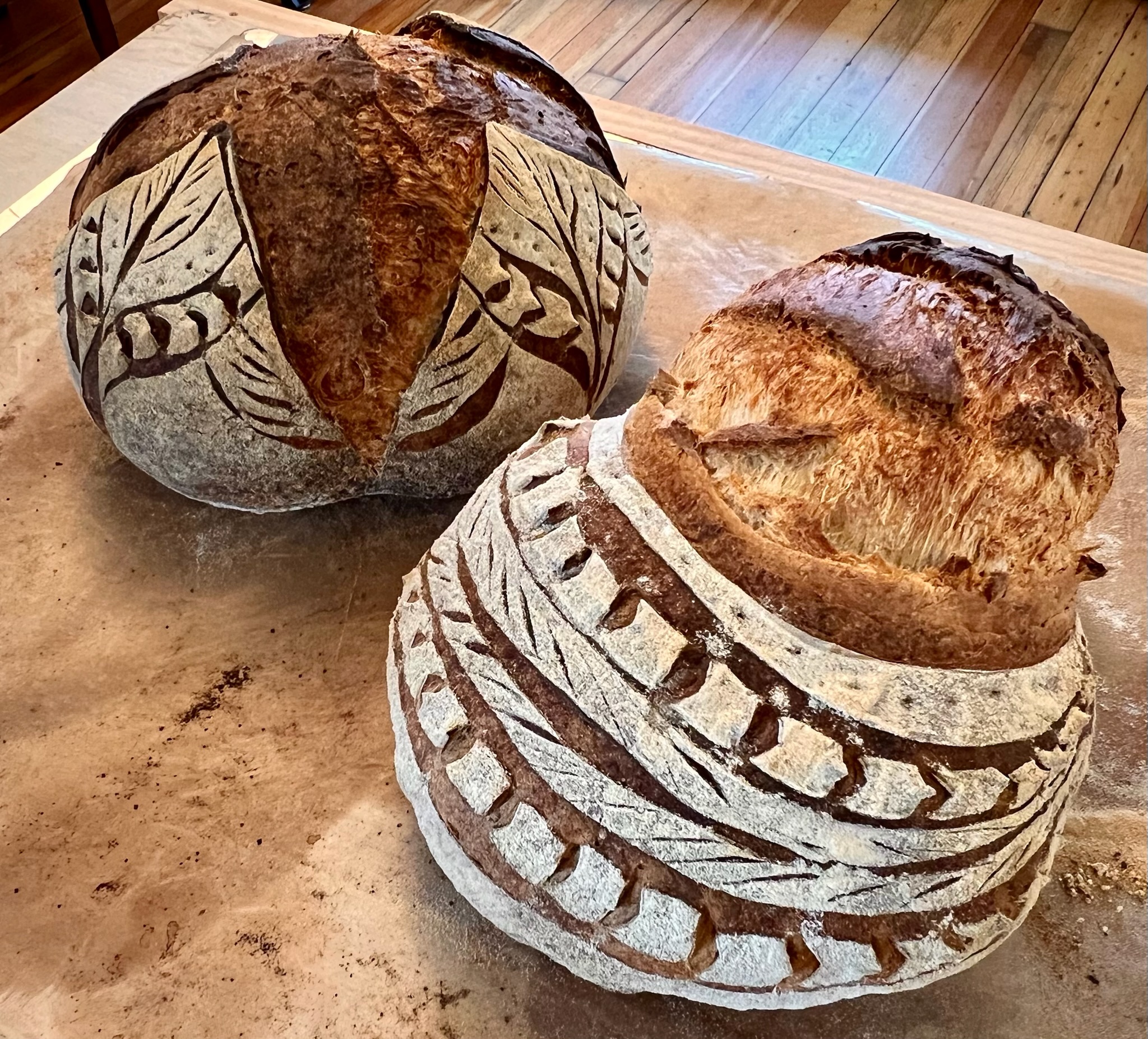 Two amazing sourdough loaves