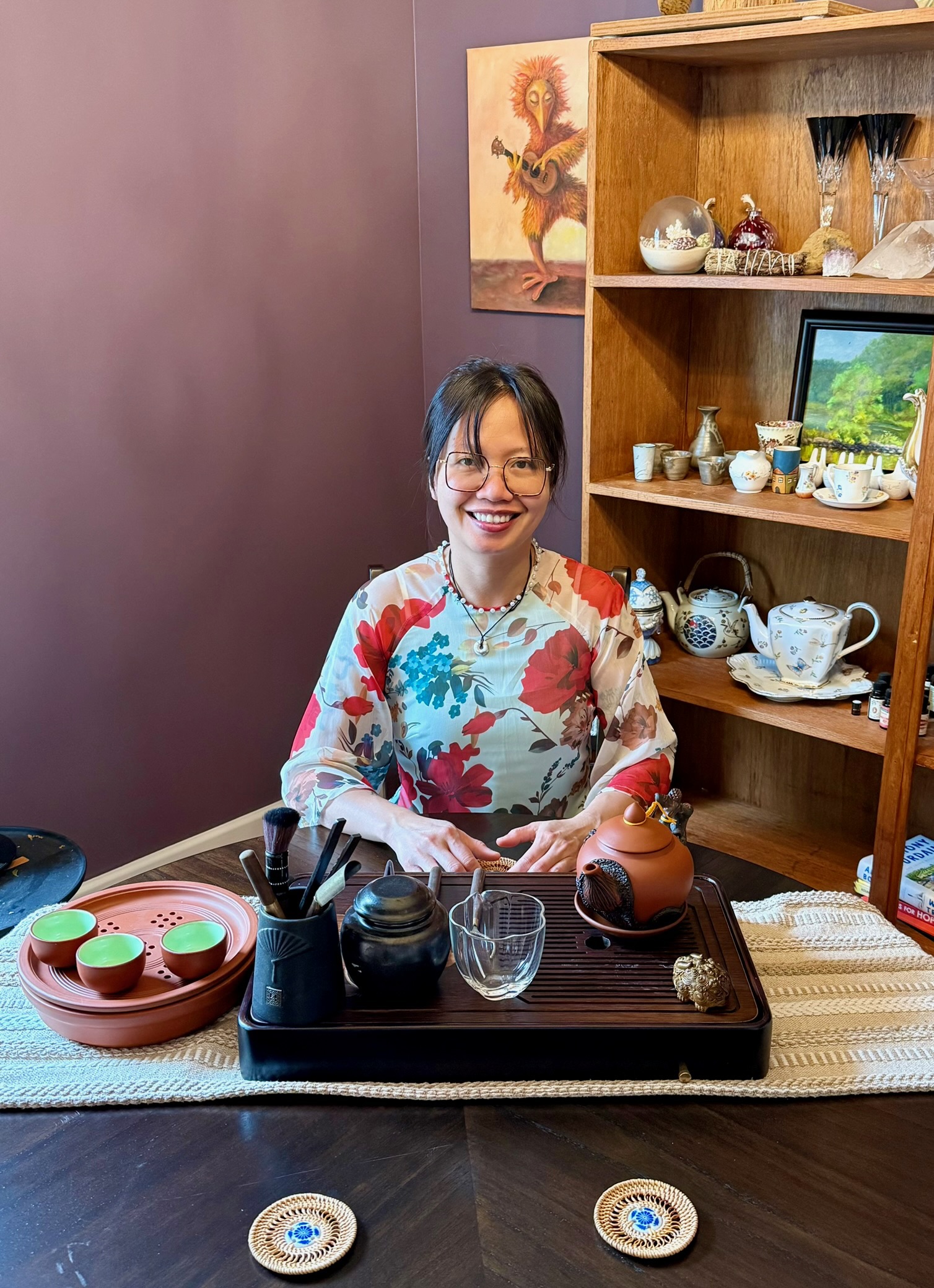 Anh preparing to start tea service