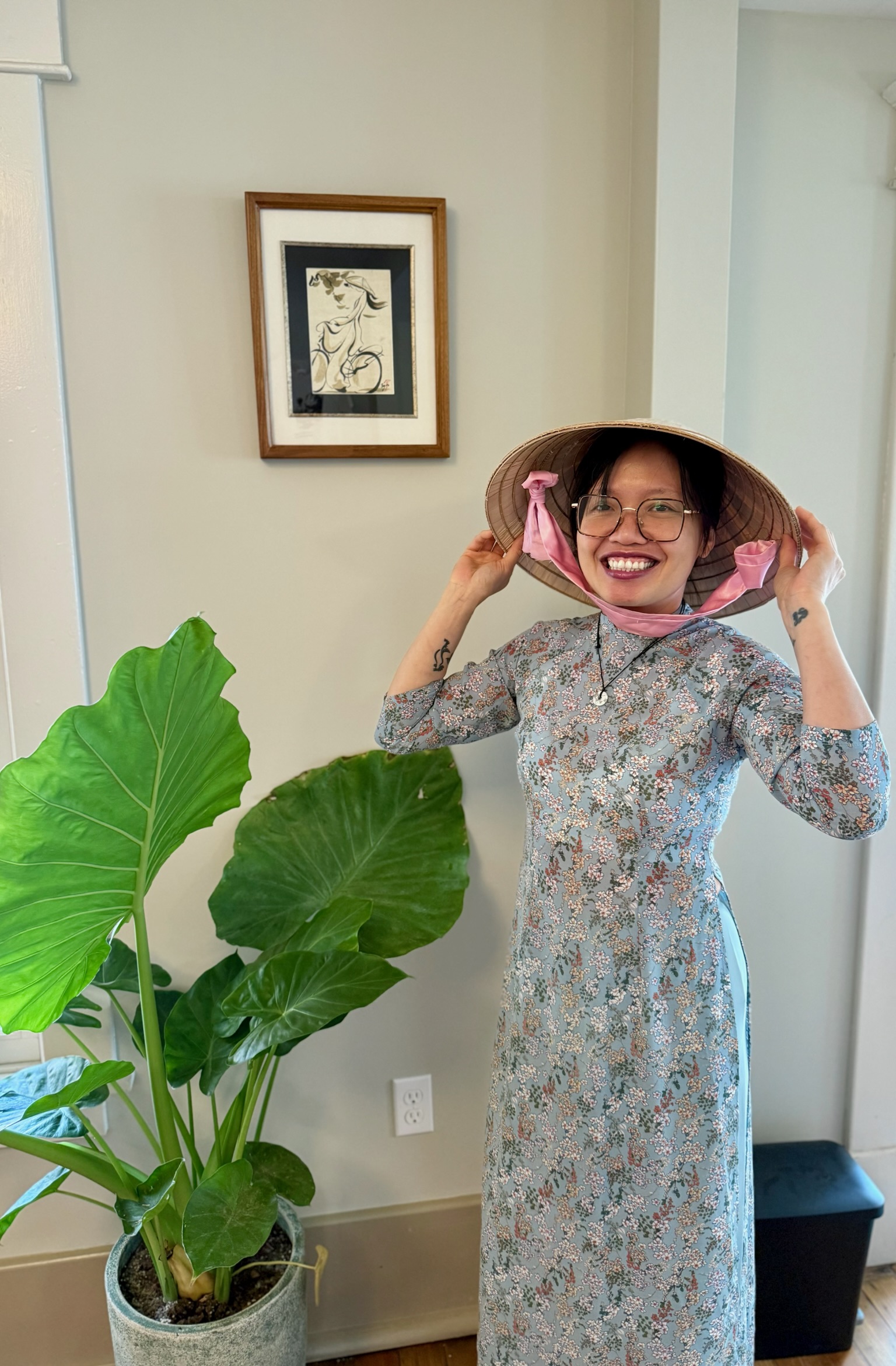 Anh in her ceremonial Vietnamese dress